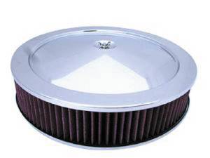 Air Cleaner, Stainless Steel 14" X 3" Muscle Car Style -Washable Element and Hi-Lip Base Photo Main