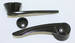  Parts -  Door Handle, Billet Interior, Ball Milled - GM and Ford 1949 and Later -Black Anodized