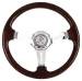  Parts -  Steering Wheel, Flaming River -Woody's Iii: Mahogany/Chrome 3-Spoke 13.8" Dia., 5-Bolt