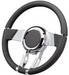 Parts -  Steering Wheel, Flaming River -Waterfall Light Grey Leather, 13.8" Diam. With 6 Bolt Mounting Flange