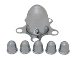  Parts -  Bullet Cap - Chrome Steel With Plastic Lug Nut Cover 5 x 4-3/4"
