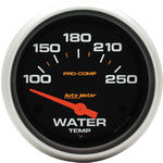  Parts -  Instrument Gauges - Auto Meter Pro Comp Series 2-5/8" Temp Gauge. Electric 100-250 Deg., Short Sweep