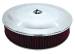  Parts -  Air Cleaner, Anodized Aluminum Round . 14" X 4" With Washable Element. Fits Single Quad Carbs