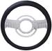  Parts -  Steering Wheel, 14" Chrome Aluminum "Classic" Style With Leather Grip