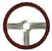  Parts -  Steering Wheel, 14" Chrome Aluminum "3 Slot" Style With Leather Grip