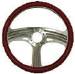  Parts -  Steering Wheel, 14" Chrome Aluminum "Slash" Style With Leather Grip