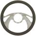  Parts -  Steering Wheel, 14" Chrome Aluminum "Boomerang" Style With Leather Grip