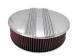  Parts -  Air Cleaner, Polished Aluminum 14" X 4" Round -Finned, Washable Element and Dominator Base