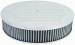  Parts -  Air Cleaner, Polished Aluminum 14" X 3" Round -Ball Milled, Washable Element and Flat Base