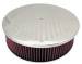  Parts -  Air Cleaner, Polished Aluminum 14" X 4" Round -Ball Milled, Washable Element and Hi-Lip Base