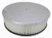  Parts -  Air Cleaner, Polished Aluminum 14" X 4" Round -Plain, Paper Element and Recessed Base