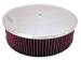  Parts -  Air Cleaner, Polished Aluminum 14" X 4" Round -Plain, Washable Element and Hi-Lip Base