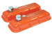 Chevrolet Parts -  Chevrolet Valve Covers - Chevy Big Block With Baldwin Motion Logo Classic, Orange Finned Aluminum