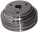 Chevrolet Parts -  Chevrolet Crank Shaft Pulley - Satin Aluminum -Small Block Chevy Double Groove (Long Water Pump)