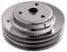 Chevrolet Parts -  Chevrolet Crank Shaft Pulley, Chrome - Triple Groove -Long Water Pump, Small Block Chevy 283-350