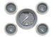  Parts -  Instrument Gauges - Ultimate Speedometer (3-3/8") Speedo Tach Combo With 4 Gauges - Silver-Grey Series With Flat Lens 12v