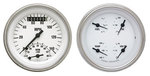  Parts -  Instrument Gauges - Ultimate Speedometer (3-3/8") Speedo Tach Combo With 4 Gauges - White Hot Series With Flat Lens 12v